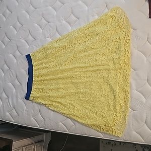 Lularoe yellow maxi skirt with blue band